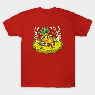 Cute Pineapple on Pizza Cartoon T-Shirt